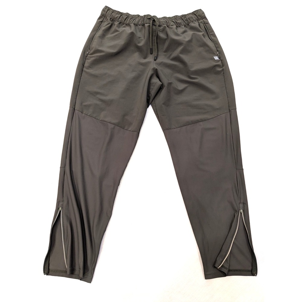 VRST Pants Mens Sz: L Olive Green Tapered Golf Track Athletic Joggers Zip Pocket